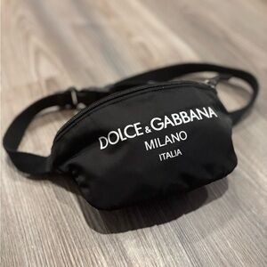 Nylon belt bag with dolce&gabbana milano logo